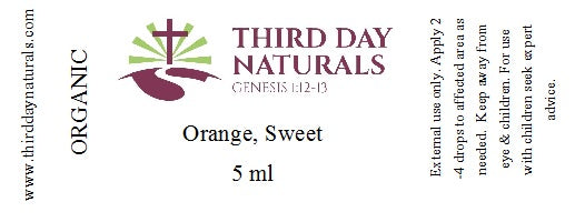 Orange, Sweet - Organic Essential Oil (5ml & 15ml)